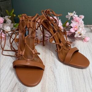 NINE WEST- Mix Ankle Wrap Dress Sandals Size 7